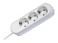 Bachmann 3x Schuko H05VV-F 3G 1.50mm² 16A/3680W 5m Forlængerkabel til strøm 5m