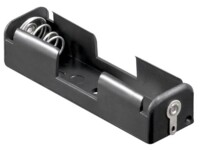 1x AA (Mignon) battery holder, Solder tail (U), black
