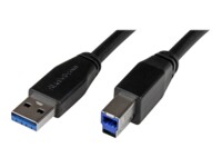 StarTech.com 30ft USB 3.0 USB-A to USB-B Cable - M/M - Active - USB Type-A to USB Type-B Cable - USB 3.1 Gen 1 (5 Gbps) Cable (USB3SAB10M) USB-kabel 10m Sort
