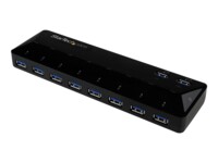 StarTech.com 10 Port USB 3.0 Hub with Charge & Sync Ports - 8 x USB-A, 2 x USB-A Fast Charge Ports - Multi Port Powered USB Hub (ST103008U2C) Sort