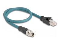 DeLOCK CAT 6a Kabel med afskærmning med folie og kobberfletning (SFTP 50cm Netværkskabel Sort