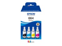 Epson EcoTank 664 Sort Gul Cyan Magenta Blækrefill C13T664640