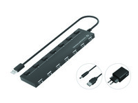 Conceptronic HUBBIES08BP HUBBIES 7-Port USB 2.0 Hub with Power Adapter, USB 2.0, USB 2.0, 480 Mbit/s