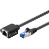 CAT 6A Extension Cable, S/FTP (PiMF), black, 0.5 m - copper conductor (CU), halogen-free cable sheath (