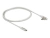 Delock USB Type-C kabel 1.2m Sølv Hvid