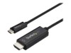 StarTech.com 3ft (1m) USB C to HDMI Cable, 4K 60Hz USB Type C to HDMI 2.0 Video Adapter Cable, Thunderbolt 3 Compatible, Laptop to HDMI Monitor/Display, DP 1.2 Alt Mode HBR2 Cable, Black - 4K USB-C Video Cable (CDP2HD1MBNL) Videoadapterkabel 1m Sort