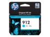 HP 912 Cyan 315 sider Blæk 3YL77AE