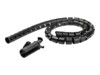 StarTech.com 2.5m (8.2ft) Cable Management Sleeve - Spiral - 1' (25mm) Diameter - W/ Cable Loading Tool - Black (CMSCOILED2) 2.5m Sort