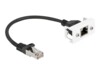 DeLOCK CAT 6a S/FTP 25cm Forlængerkabel til netværk Sort/hvid