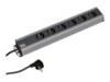 Bachmann Strømfordelingsenhed 6-stik 16A Sort 2m
