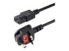 StarTech.com 3ft (1m) UK Computer Power Cable, BS 1363 to C13 Power Cord, 18AWG, 10A 250V, Black Replacement AC Power Cord, Monitor Power Cable, BS 1363 to IEC 60320 C13 Kettle Lead - PC Power Supply Cable (BS13U-1M-POWER-LEAD) Strømkabel 1m Sort