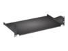 Intellinet 19' Cantilever Shelf, 2U, Fixed, Depth 400mm, Black Rackhylde Sort