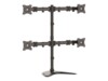 StarTech.com Quad Monitor Stand - Articulating - Supports Monitors to 27' - Adjustable VESA Four Monitor Stand for 4 Screen Setup - Steel - Black (ARMBARQUAD) Stativ 4 skærme 13'-27'