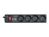 Eaton Protection Strip Strømstødsbeskytter 4-stik 10A Sort