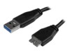 StarTech.com 15cm 6in Short Slim USB 3.0 A to Micro B Cable M/M - Mobile Charge Sync USB 3.0 Micro B Cable for Smartphones and Tablets (USB3AUB15CMS) USB-kabel 15cm Sort