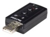 StarTech.com Virtual 7.1 USB Stereo Audio Adapter External Sound Card - Sound card - stereo - USB 2.0 - ICUSBAUDIO7 USB 2.0 Ekstern