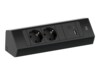 Bachmann CASIA 2 Stikdåse 2-stik Sort 2m