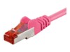 goobay CAT 6 Pairs in metal foil = PiMF (ledningspar i afskærmende folie) 50cm Netværkskabel Magenta