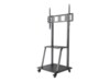 Manhattan Monitor/LFD Trolley Stand, 1 screen, 37-100', Vesa 200x200 to 800x600mm, Max 150kg, Black, Box Vogn med hjul TV / AV System 37'-100'