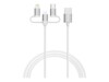 Verbatim 32394 USB-A to 2 x USB C/Micro USB-B/Lightning 1m Hvid