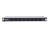 Intellinet 19' 1.5U Rackmount 8-Way Power Strip - German Type', With LED Indicator Only, No Surge Protection, 1.6m Power Cord Stikdåse 8-stik 15A Sort 1.6m
