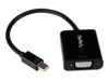 StarTech.com Mini DisplayPort to VGA Adapter - DisplayPort 1.2 - 1080p - Thunderbolt to VGA Monitor Adapter - Mini DP to VGA (MDP2VGA2) Videoadapter 22cm Sort