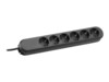 Bachmann SMART 6x Schuko H05VV-F 3G 1.50mm² 16A/3680W 3m Forlængerkabel til strøm 3m