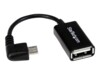 StarTech.com 5in Right Angle Micro USB to USB OTG Host Adapter M/F - Angled Micro USB Male to USB A Female On-The-Go Host Cable Adapter (UUSBOTGRA) USB-adapter 12.7cm Sort