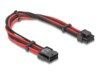 DeLOCK Strøm 8 pin EPS12 V (male) - Strøm 8 pin EPS12 V med aftagelig 4 pin ATX12V sektion (female) Sort Rød 30cm Forlængerkabel til strøm