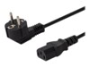 SAVIO Strømtype F (male) - Strøm IEC 60320 C13 Sort 1.8m Strømkabel