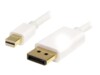 StarTech.com 2m 6 ft White Mini DisplayPort to DisplayPort 1.2 Adapter Cable M/M - DisplayPort 4k with HBR2 support - Mini DP to DP Cable (MDP2DPMM2MW) DisplayPort kabel 2m Hvid