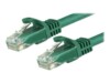 StarTech.com 1.5m CAT6 Cable - Green Snagless CAT 6 Wire - 100W RJ45 UTP 650MHz Category 6 Network Patch Cord UL/TIA (N6PATC150CMGN) CAT 6 Ikke afskærmet parsnoet (UTP) 1.5m Patchkabel Grøn