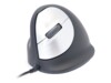 R-Go HE Mouse Ergonomisk mus, Medium (165-195mm), Venstre, Med kabel Kabling Sort Sølv