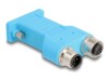 Delock D-Sub 9 female to M12 male and female 5 pin A-coded CAN bus splitter 180° blue