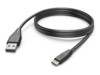 Hama USB 2.0 USB Type-C kabel 3m Sort