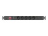 Lanberg Strømfordelingsenhed 5-stik 10A Sort 2m