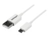 StarTech.com 0.5m White Micro USB Cable Cord - A to Micro B - Micro USB Charging Data Cable - USB 2.0 - 1x USB A Male, 1x USB Micro B Male (USBPAUB50CMW) USB-kabel 0.5m Hvid