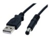 StarTech.com 2m USB to Type M Barrel Cable - USB to 5.5mm 5V DC Cable - USB to Barrel Jack 5V DC Plug (USB2TYPEM2M) Strømkabel 2m Sort