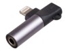 Akyga AK-AD-63 Lightning ttil hovedtelefon-jackstik/opladningsadapter Sort