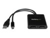 StarTech.com Mini DisplayPort MST Hub - Mini DisplayPort to DisplayPort Multi Monitor Splitter - MST Hub mDP 1.2 to 2x DP (MSTMDP122DP) Videosplitter DisplayPort