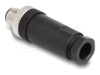 Delock 3-pins M12-A (male) - Skrueterminal Sort Strøm-konnektor