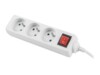 Lanberg PS1-03E-0300-W Stikdåse 3-stik 10A Hvid 3m