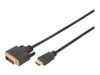 DIGITUS Videokabel HDMI / DVI 2m Sort