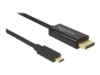 Delock Cable USB Type-Câ„¢ male > Displayport male (DP Alt Mode) 4K 60 Hz 1 m black