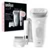 Braun Silk-épil 7 7-441, Silber, Weiß, 40 Pinzette, MicroGrip, 0,5 mm, Akku, Integrierte Batterie