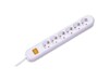 Bachmann SMART Stikdåse 6-stik 16A Hvid 1.5m
