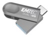 EMTEC Dual D280 128GB USB 3.2 Gen 1 / USB-C USB stick Sort