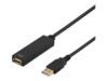 DELTACO USB2-EX7M USB forlængerkabel 7m Sort