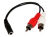 StarTech.com 6in RCA to 3.5mm Female Cable - Audio to RCA Cable - 3.5mm Female to 2x RCA Male - Aux to RCA - Stereo Audio Cable (MUFMRCA) Audiokabel 15.24cm Sort