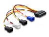 Delock 15 pin Serial ATA strøm (male) - 2 pin blæserstik (male) Sort Blå Rød Hvid Gul Strømforsyningsadapter